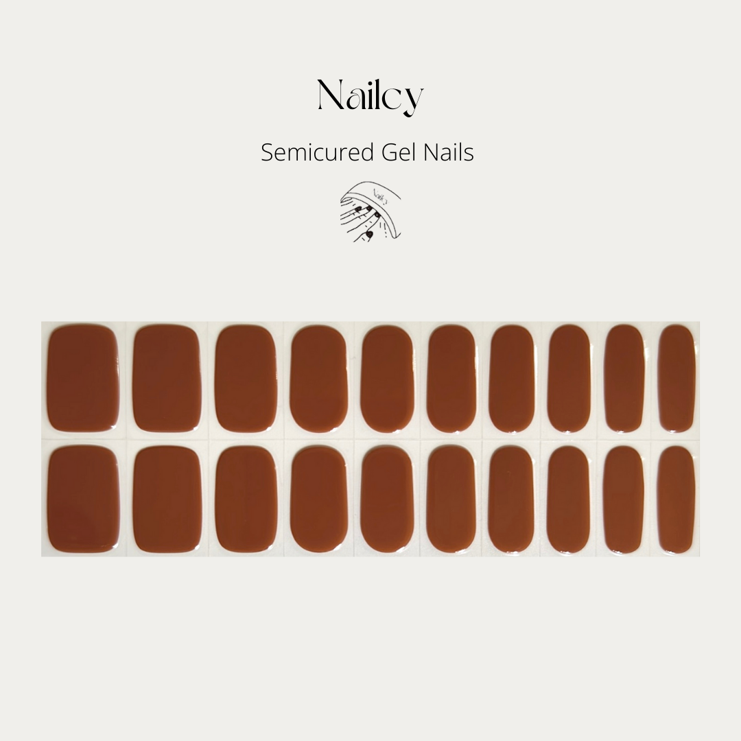 Uñas Gel Semicuradas Basic Brown