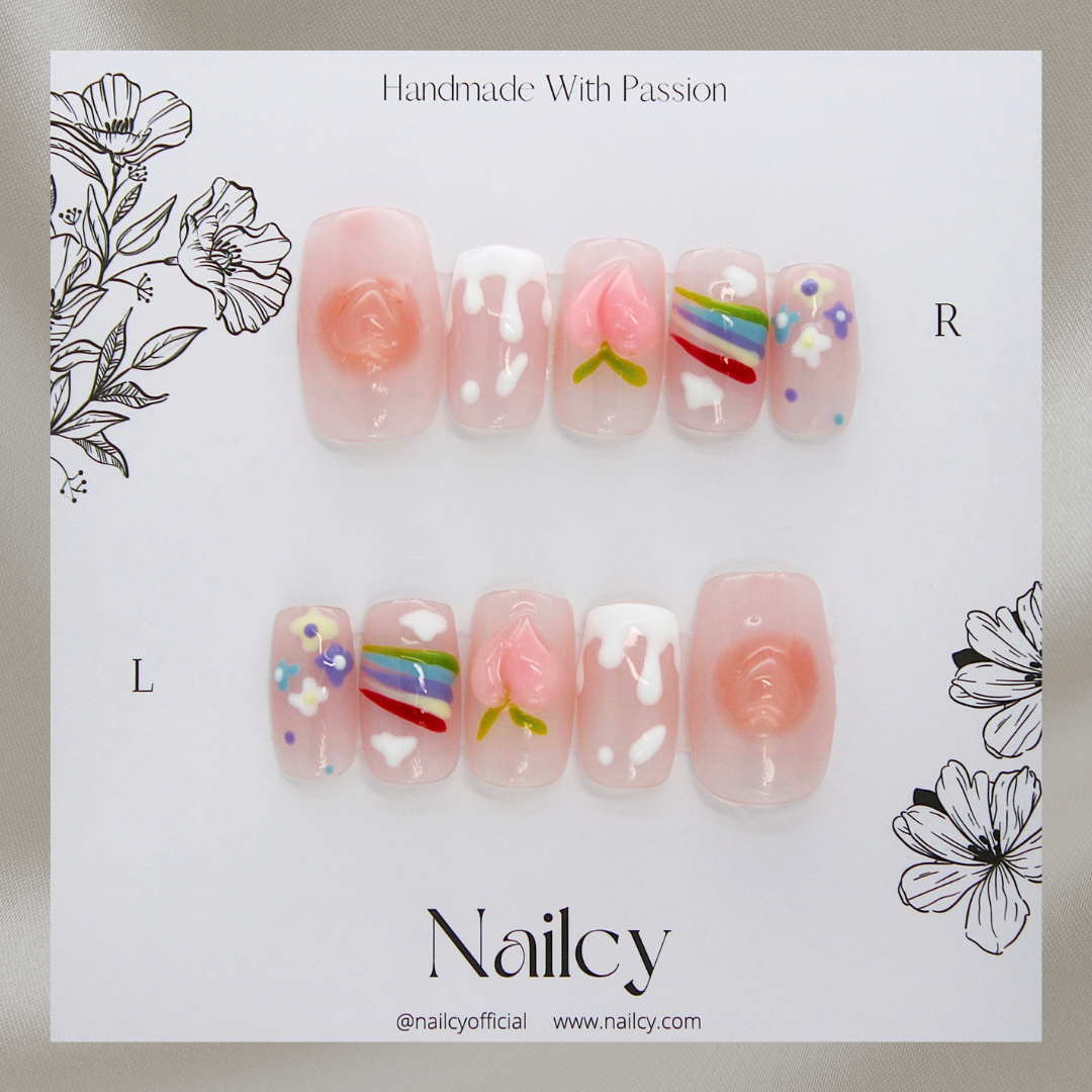 Uñas Press-On Fruity Peach Foto de Producto