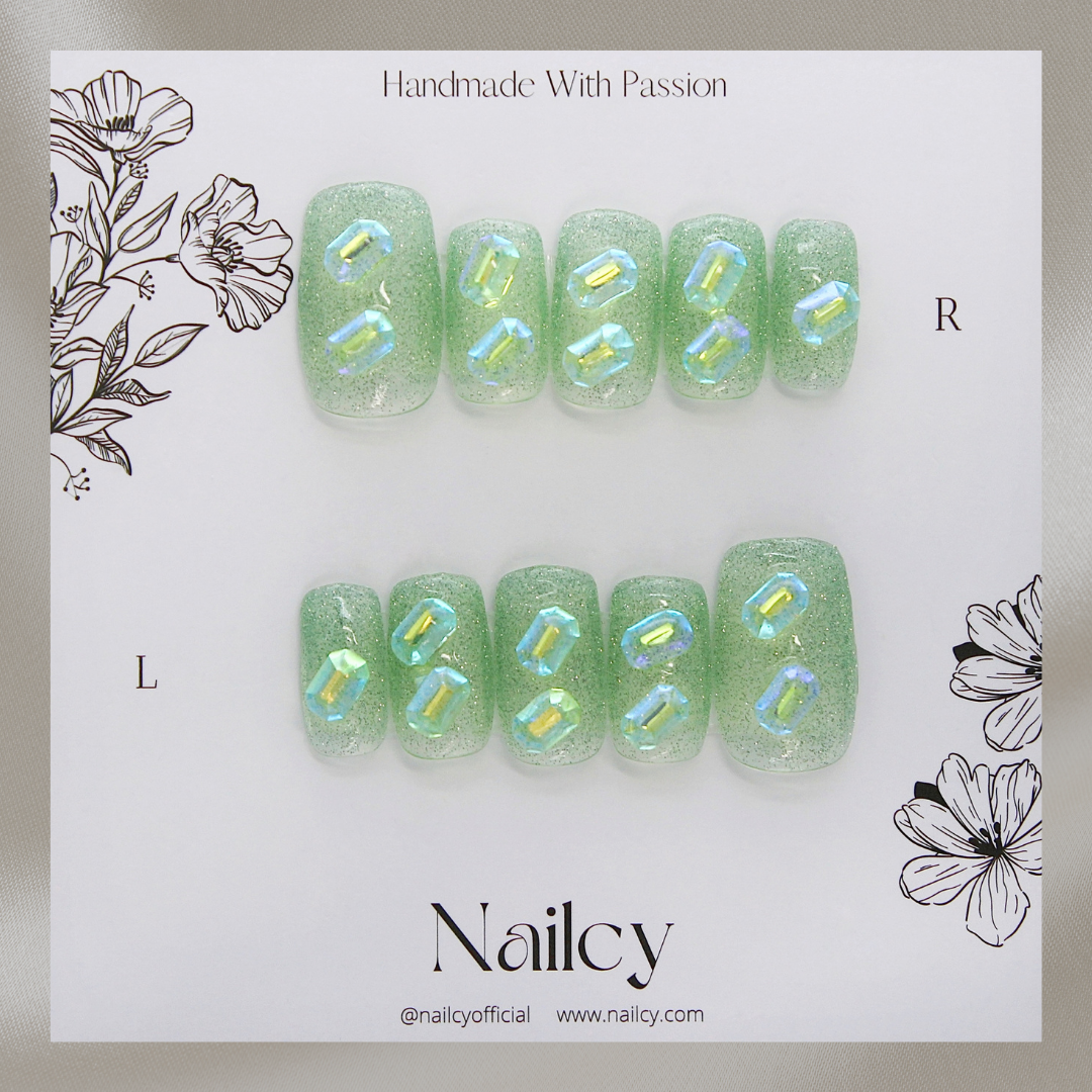 Uñas Press-On Glossy Green Foto de Producto