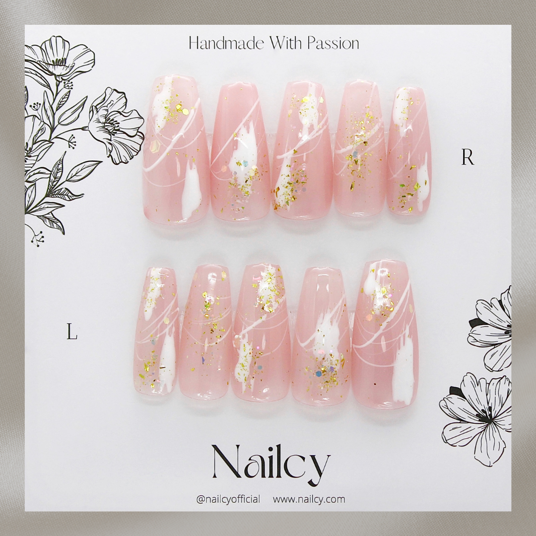 Uñas Press-On Pink Marble Foto de Producto